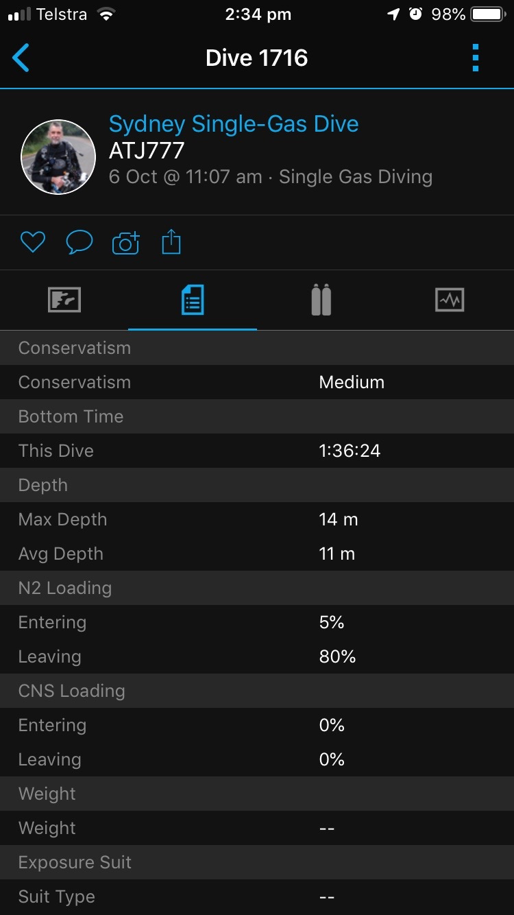 Editing a dive in Garmin Connect Mobile 